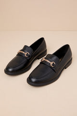 Wrenlie Black Horsebit Loafer Flats