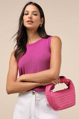 Clean Aesthetic Magenta Sweater Knit Tank Top