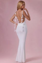 Jersey Draped Gown in Coconut