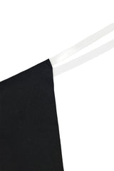 Seamless Knit Clear Strap Thong in Black