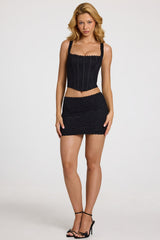 Lace Mini Skirt in Black