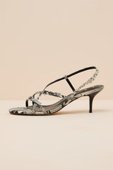 Sara Snake Strappy Slingback High Heel Sandals