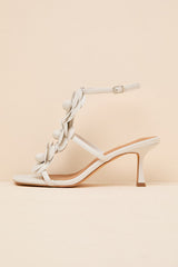 Brenna Floral Applique Strappy High Heel Sandals