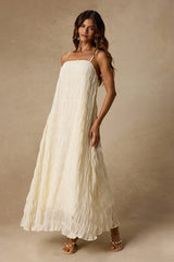 Louisiana Ivory Smocked Shift Maxi Dress
