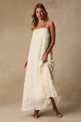 Louisiana Ivory Smocked Shift Maxi Dress