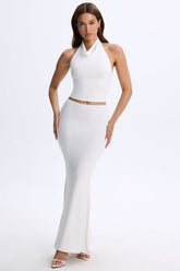 Modal Low-Rise Maxi Skirt in White