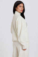Soft Knit Oversized Jumper in Coconut