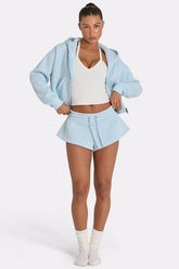 Mid-Rise Mini Shorts in Powder Blue