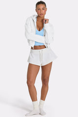 Mid-Rise Mini Shorts in Coconut