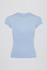 Cut-Out Longline T-Shirt in Sky