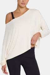 ButterCloud™ Slouchy Off-Shoulder Top in Coconut