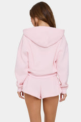 Oversized Zip-Up Hoodie in Sorbet