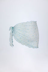 Side-Tie Sarong in Blue Floral