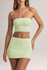 Modal Mid-Rise A-Line Mini Skirt in Sage Green