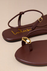 Hendron Chocolate Brown Flat Ankle Strap Sandals