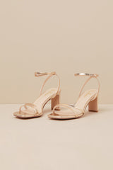 Loxley Gold Ankle Strap High Heel Sandals