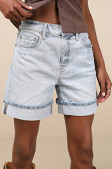 Easy Rider Light Wash Denim Cuffed Shorts