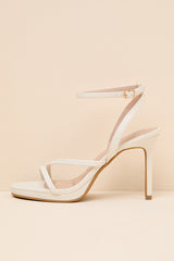 Carmine Ivory Platform Ankle Strap High Heel Sandals