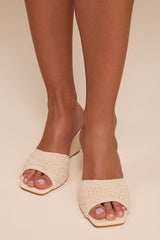 Pavlina Ivory Woven Slide Wedge Sandals