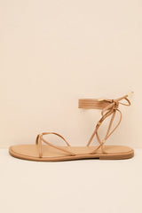 Emory Tan Lace-Up Sandals