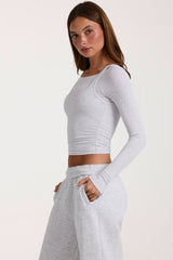 ButterCloud™ Layered Top  in Grey Marl