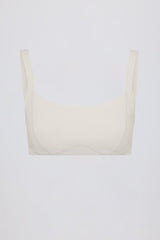 Soft Active Seam-Detail Sports Bra in Oat
