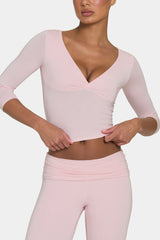 ButterCloud™ 3/4 Sleeve Top in Blush
