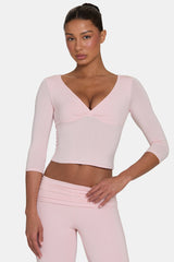 ButterCloud™ 3/4 Sleeve Top in Blush