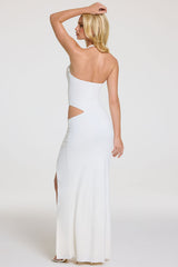 Halterneck Maxi Dress in Pearl